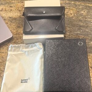 NWT Montblanc Black Leather Envelope Wallet